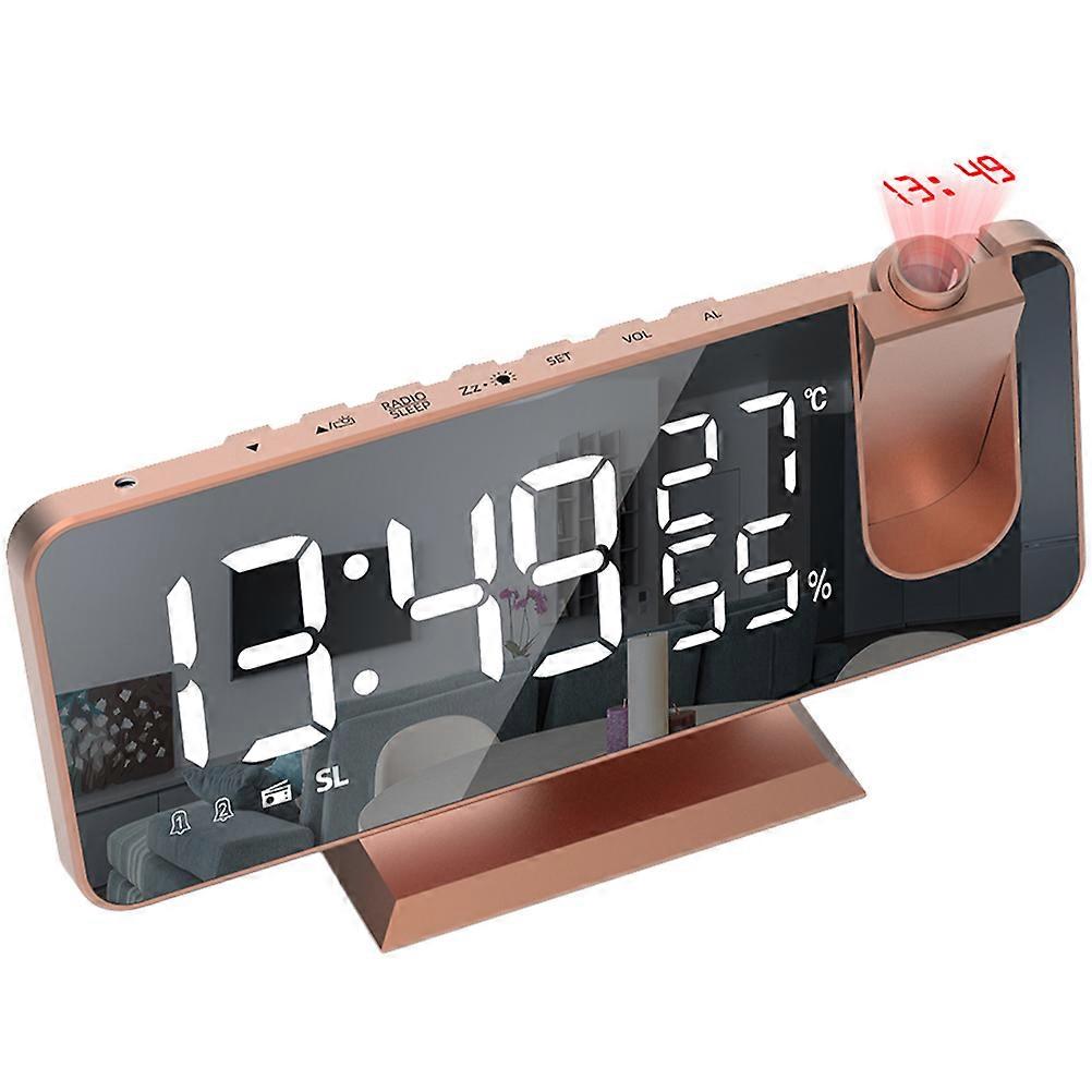 Modern Digital Desk Clock 5Pcs LED Alarm Clock Electronic Mirror Clock For Office Living Room 18.5X9.1X4.5CM Adjustable Brightness