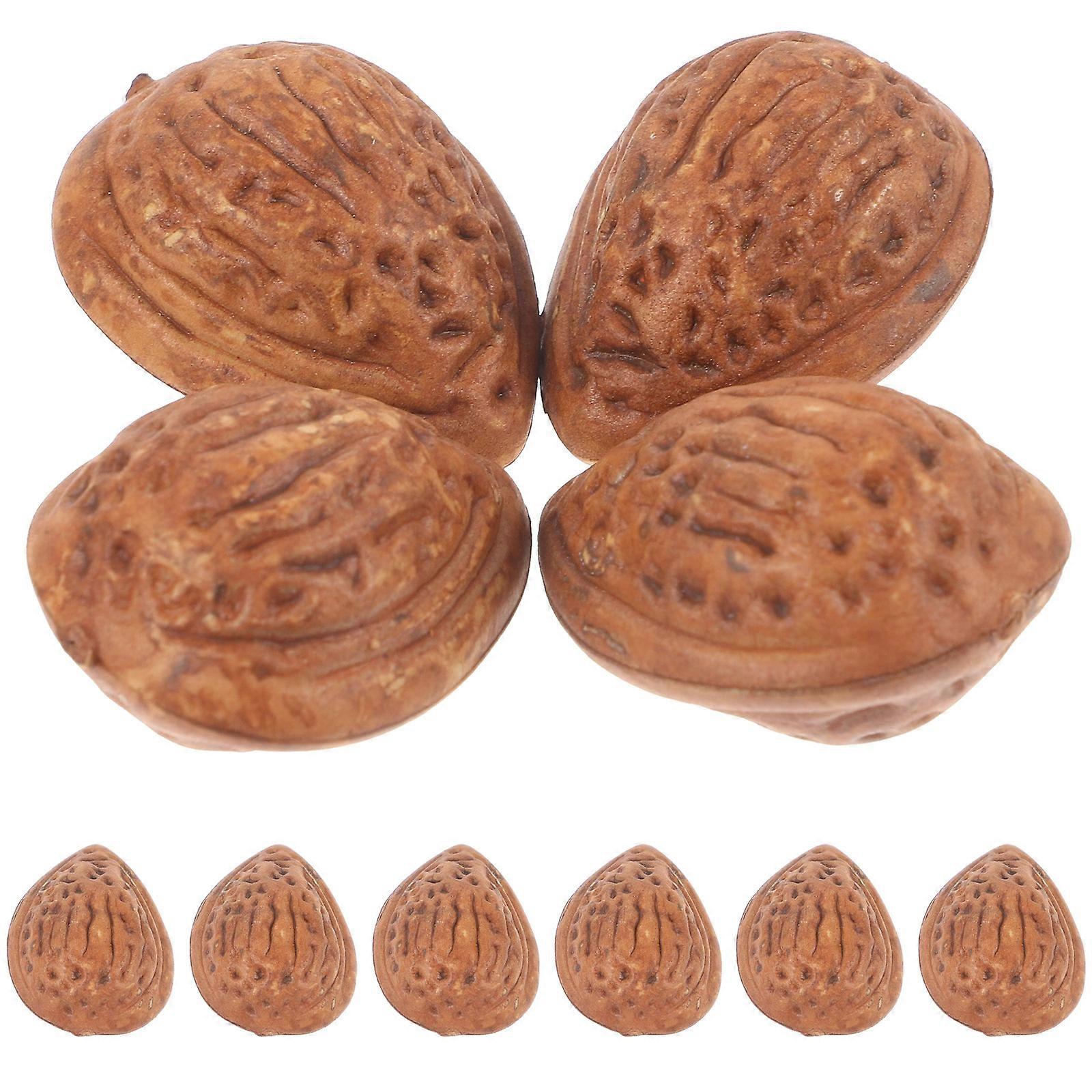 Decorative Almonds Artificial Almonds for Decoration 20Pcs Brown Plastic
