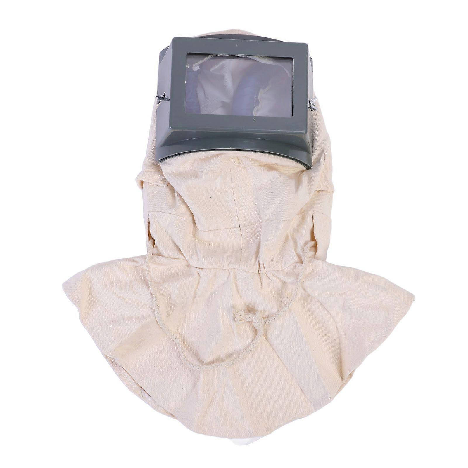 Sand Blasting Hood Cap Windproof Tear Resistant Clear Viewing Sandblaster Helmet for Polishing Painting Sanding