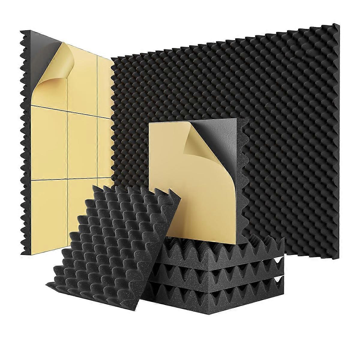 24 Pack Self Adhesive Egg Crate Sound Proof Foam Panels 2x12x12Inch