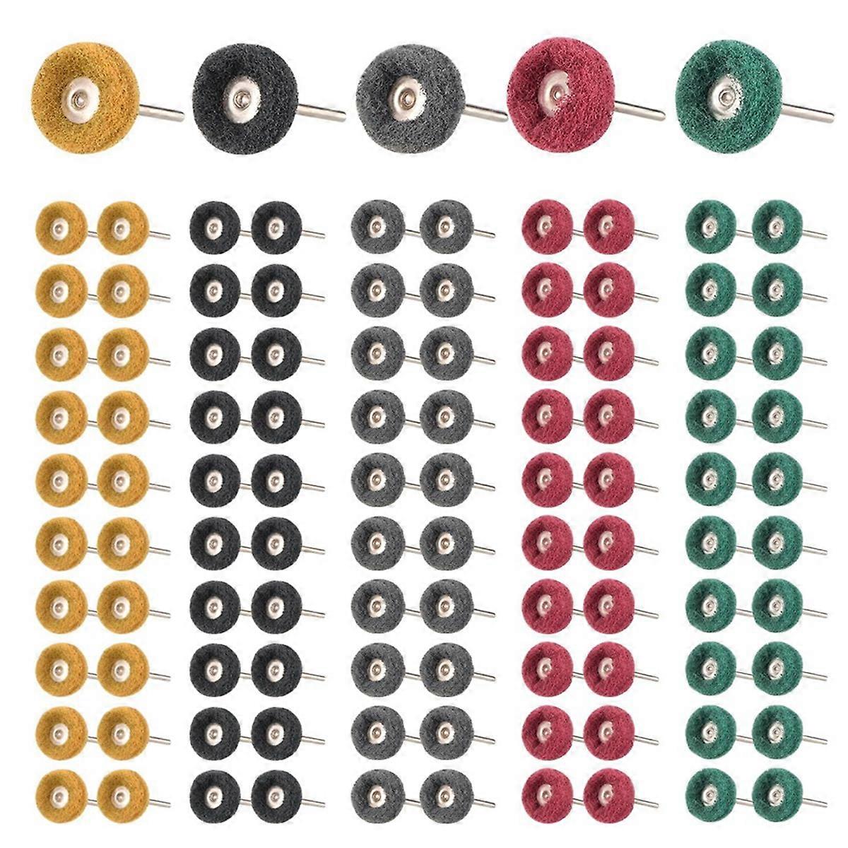 100 PCS Abrasive Buffing Wheels,for Rotary Tool Accessories-1/8 Shank