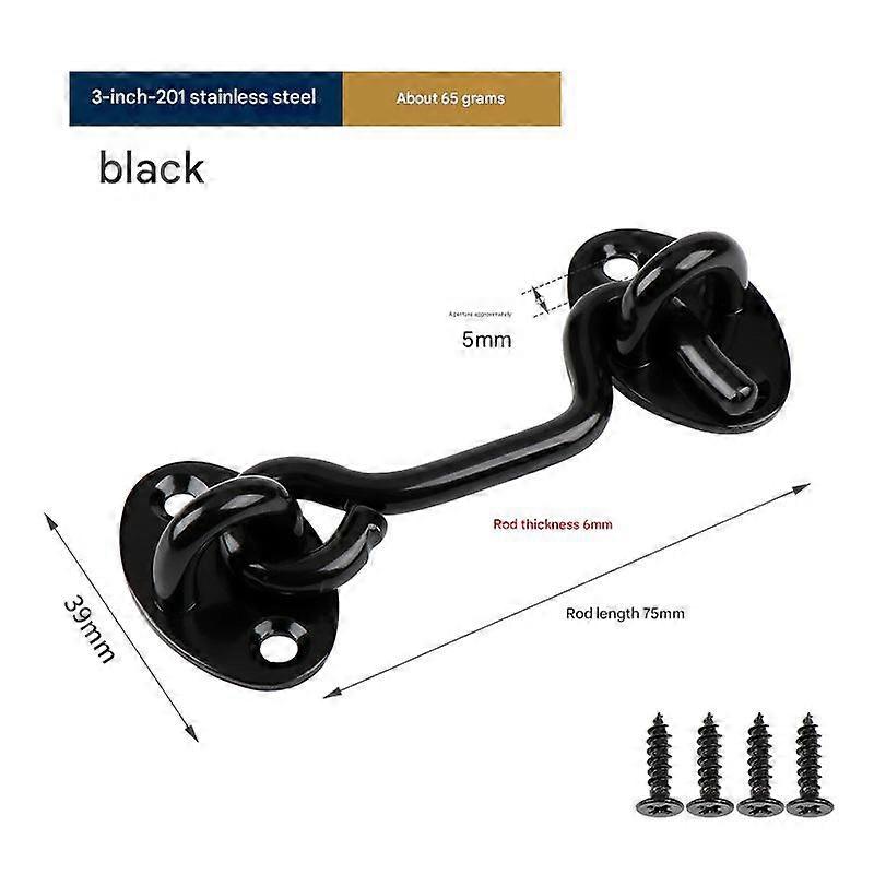 4 Pack Barn Door Latch Door Lock Hardware Sliding Lock Eye Hook Latch with Screws Rust-Resistant Metal Gate Latch Privacy Hooks