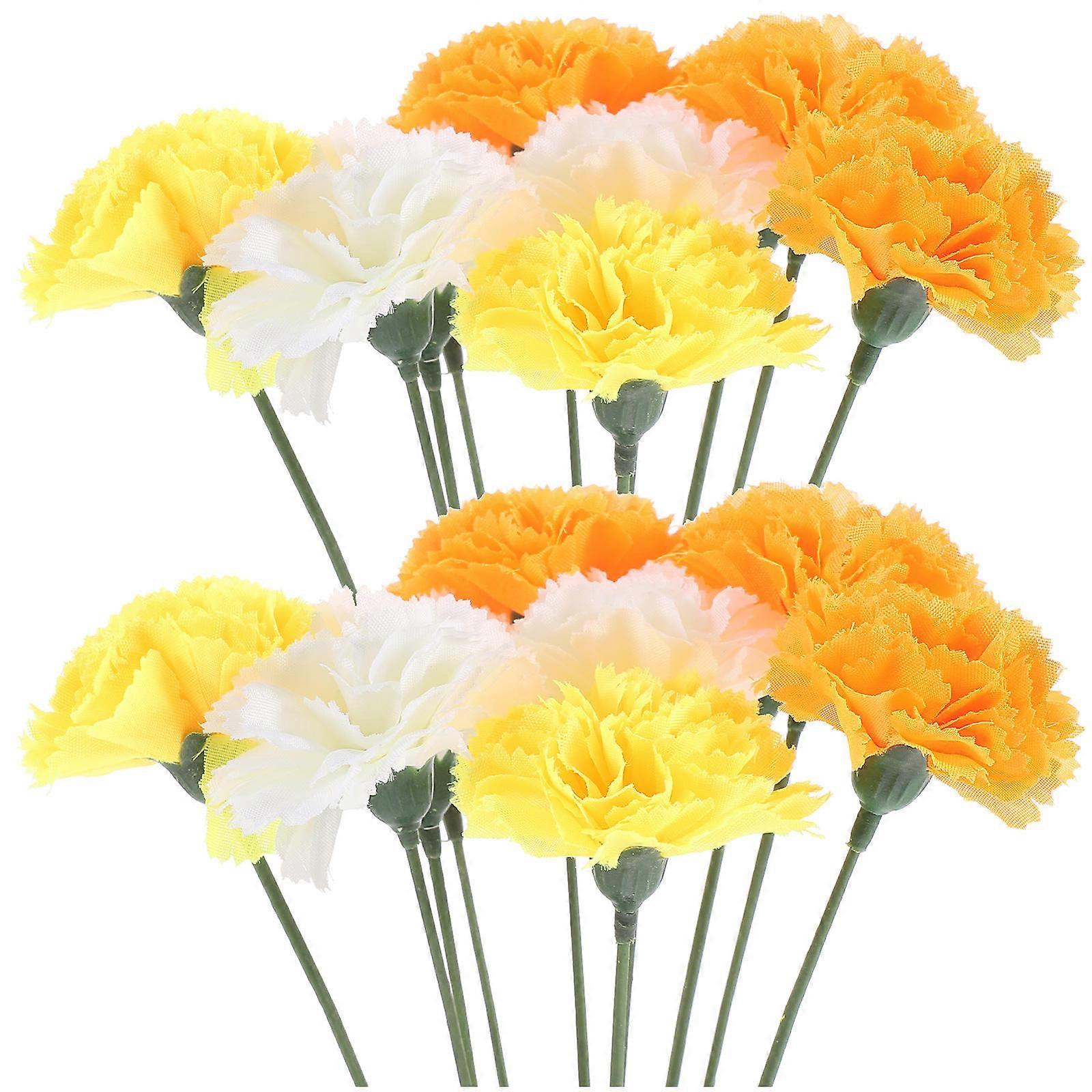 Artificial Marigold Flower for Decor 2Sets with Stems and Iron Wire Assorted