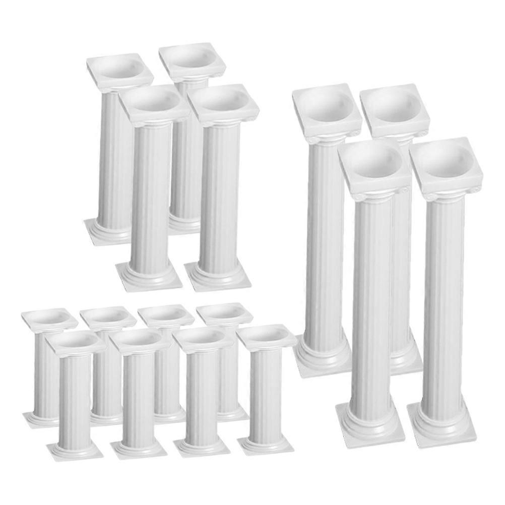 Roman Column Cake Stand for Tiered Cake Support 32Pcs White Set