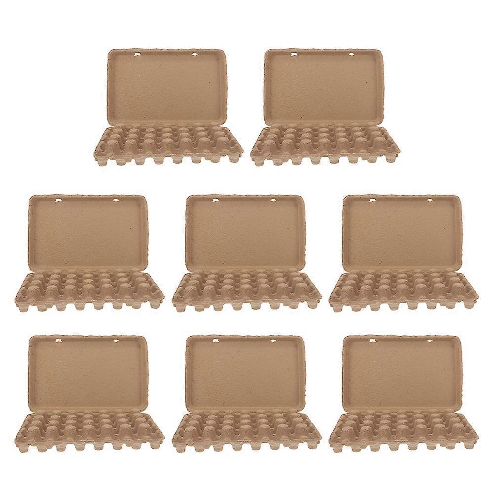 Quail Egg Cartons Paper Pulp Egg Holders for Storage Use 8Pcs Light Yellow