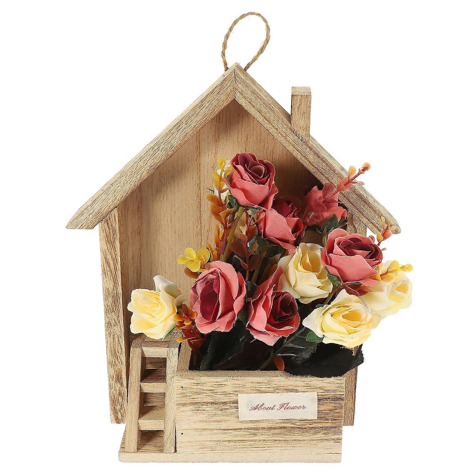 Floral Artificial Hanging Basket for Wall Decoration 2Sets