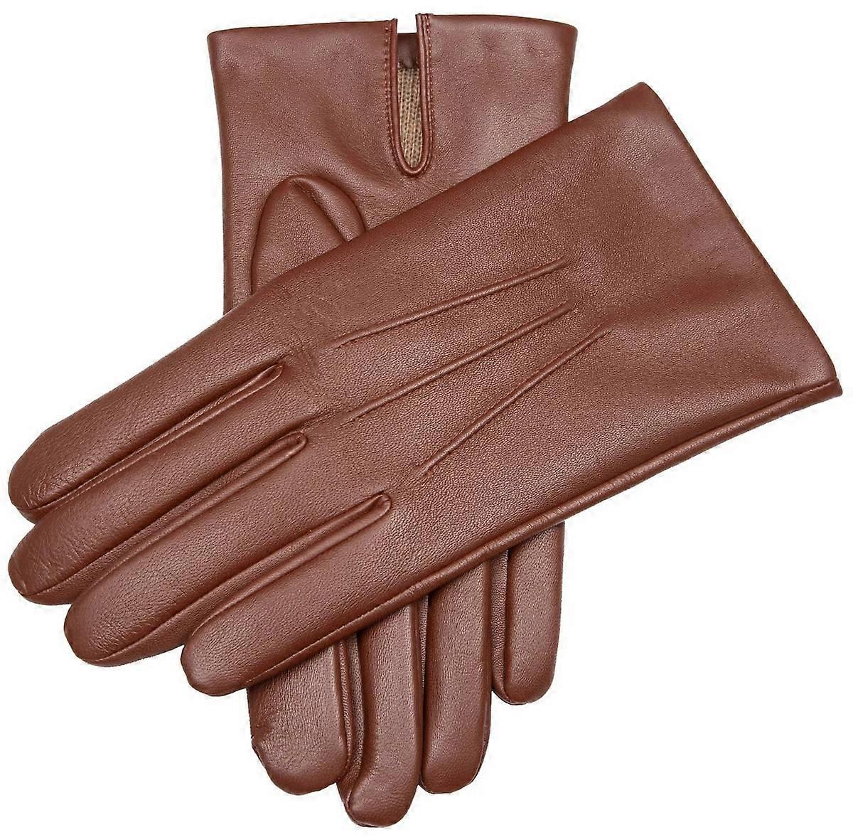 Dents Bath Three-Point Cashmere-Lined Leather Gloves - English Tan
