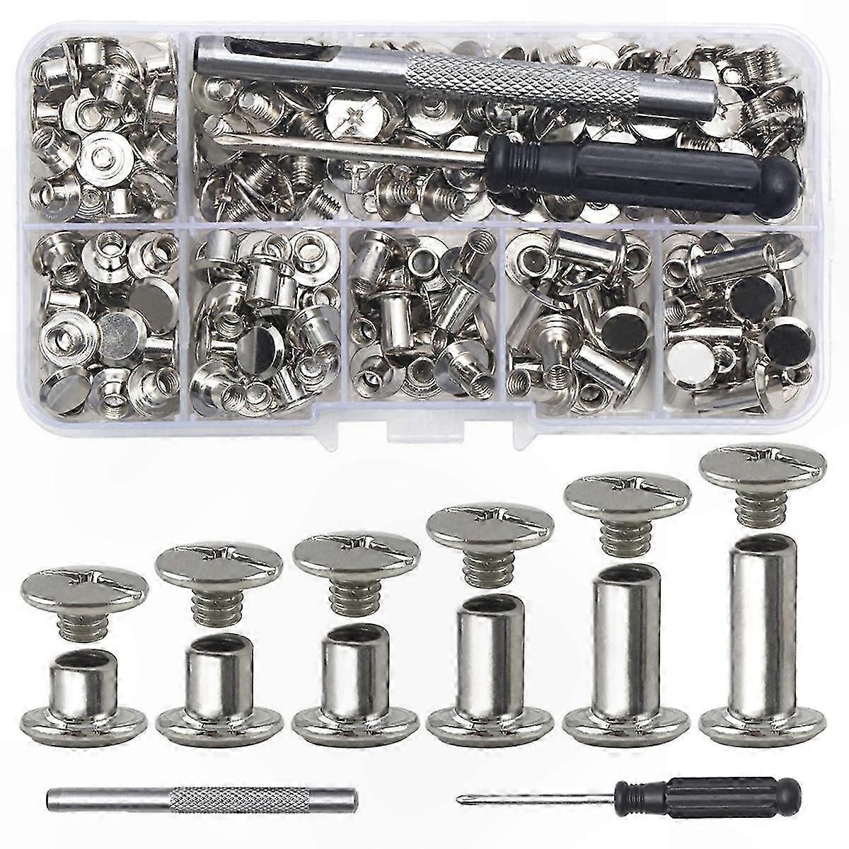 Assorted Decorative Rivets for Leather Crafting M5 Binding Screws PU-Compatible Fasteners