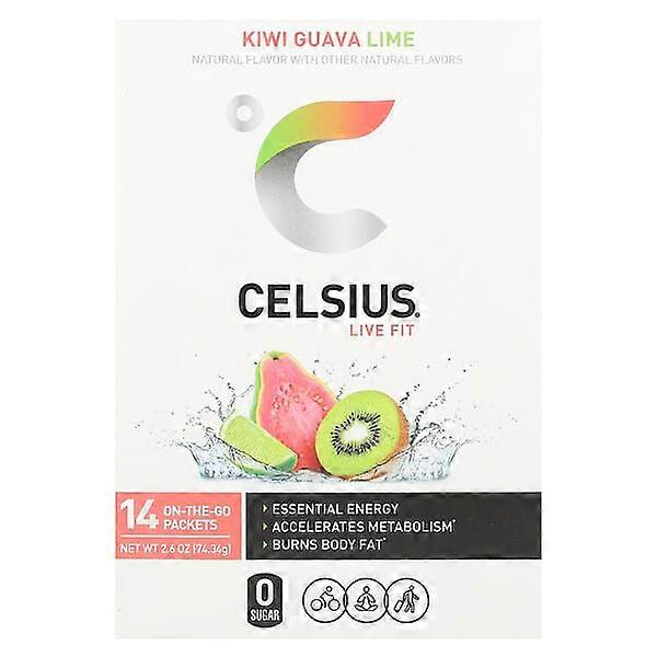 Celsius, Live Fit, Kiwi Guava Lime, 14 On-The-Go Packets, 0.19 oz (5.31 g) Each