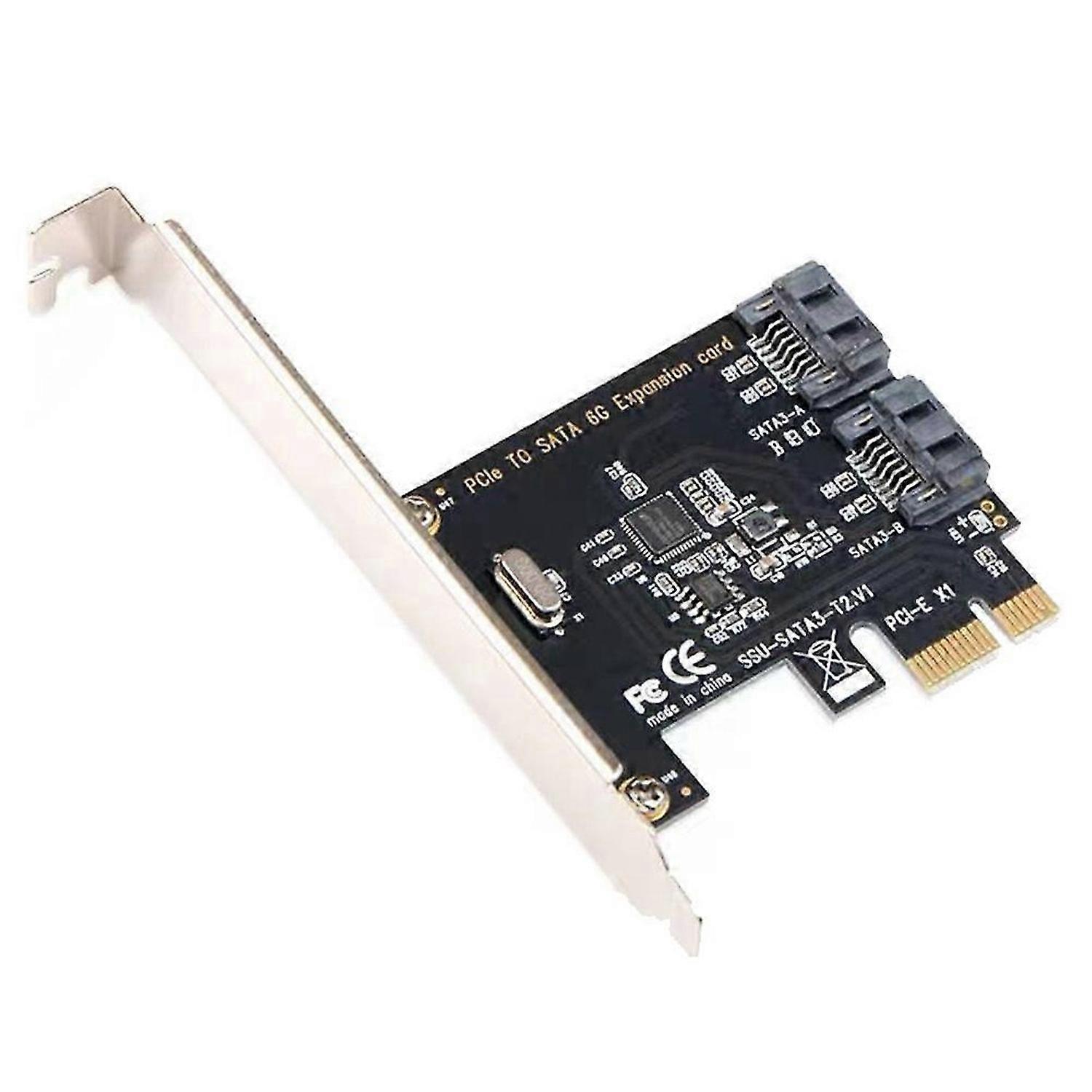 PCIE to SATA Card PCI-E Adapter PCI Express to SATA3.0 Converter 2-Port SATA III 6G Expansion Contro