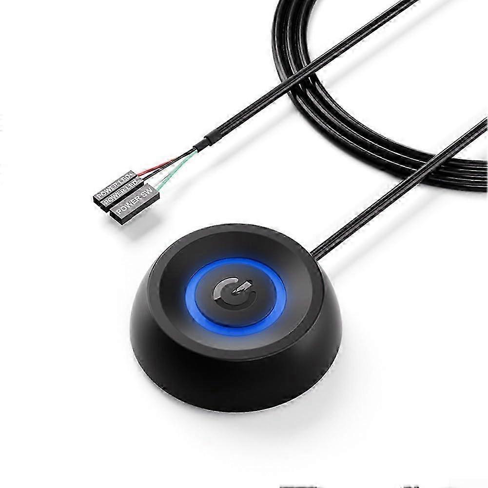 LED Display PC Power Button Switch with 1.8M Extension Cable for Enhanced User Experience, Black Color, Compatible with Most Systems