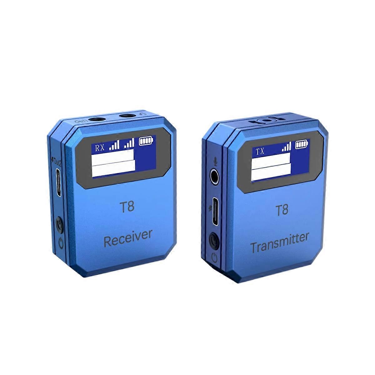 2.4G Wireless Lavalier Microphone System Microphone  mitter Receiver Built-in Noise Reduction Chip for Interview