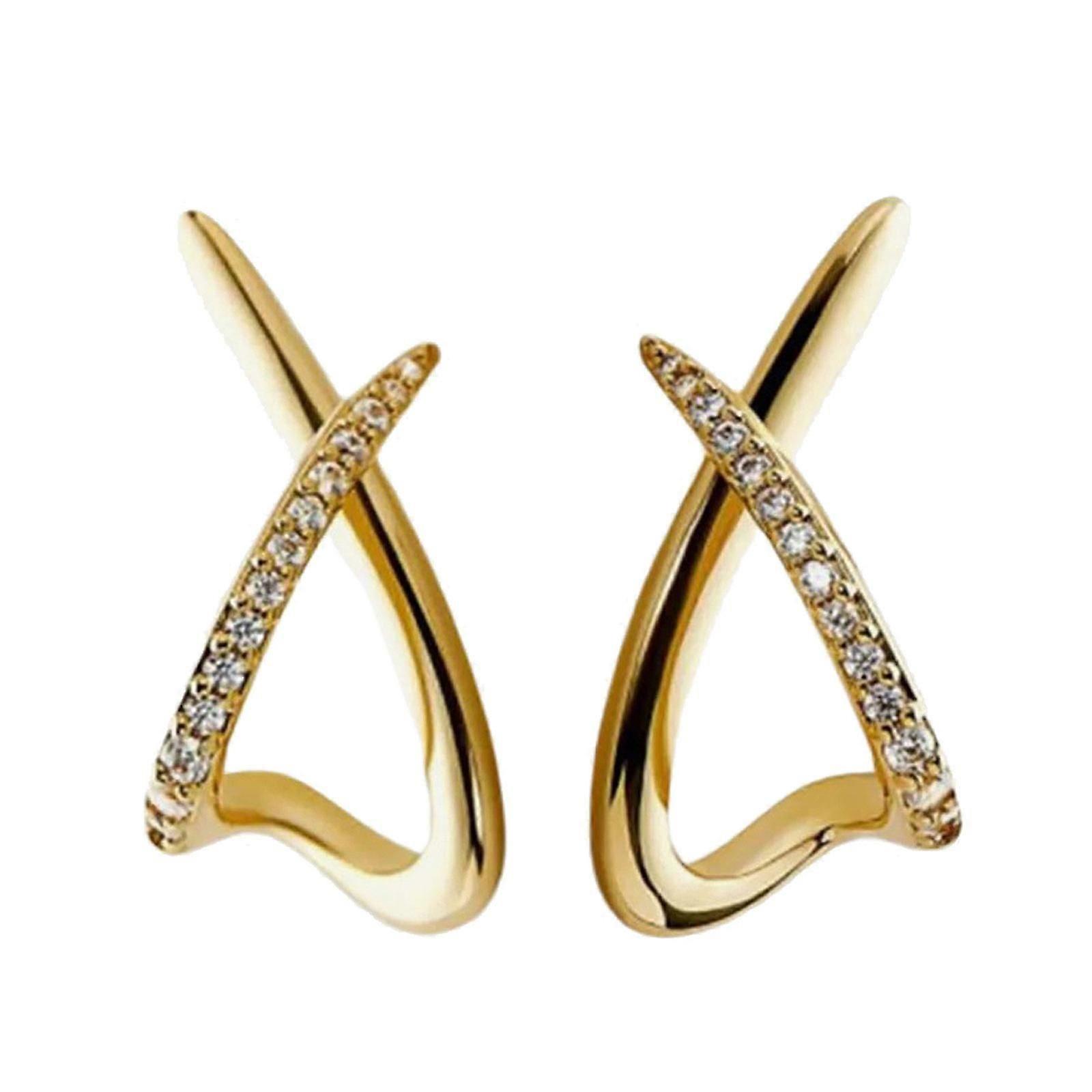 Cross Pattern Stud Earrings for Women's