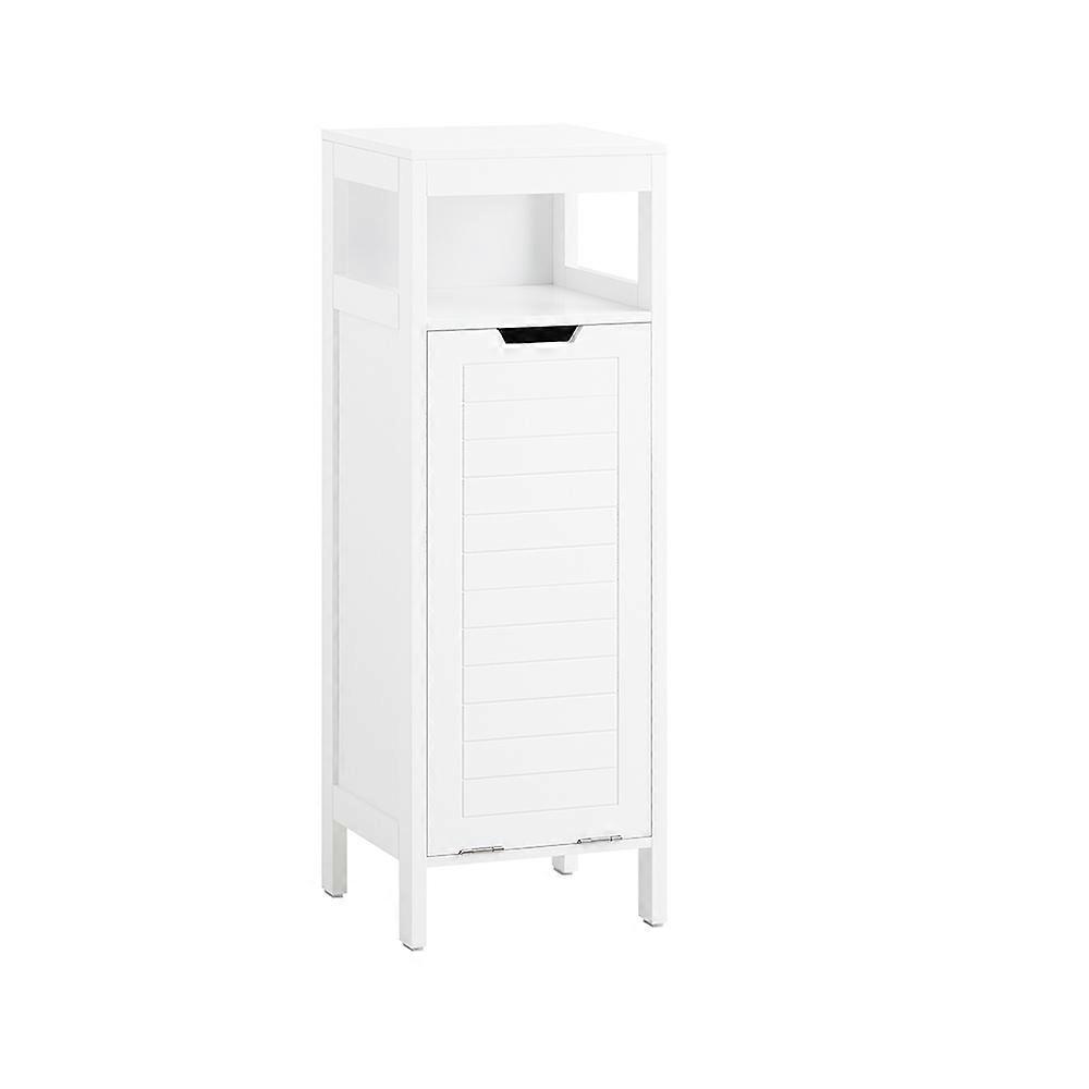 SoBuy BZR122-W,Armadietto da bagno con cesto per la biancheria Armadietto compatto con sacco per biancheria estraibile per vestiti sporchi Asciugam...