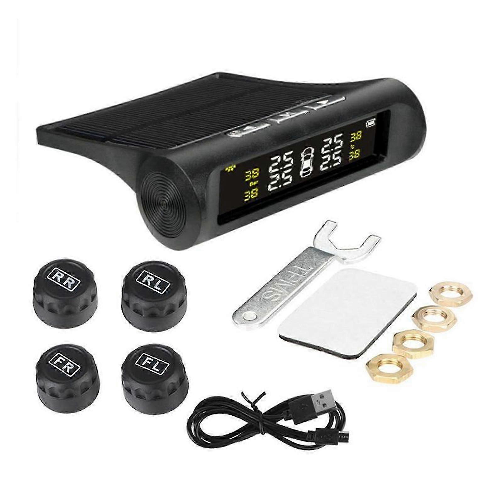 Wireless Solar TPMS with LCD Display for Accurate Tire Pressure in UK Cars
