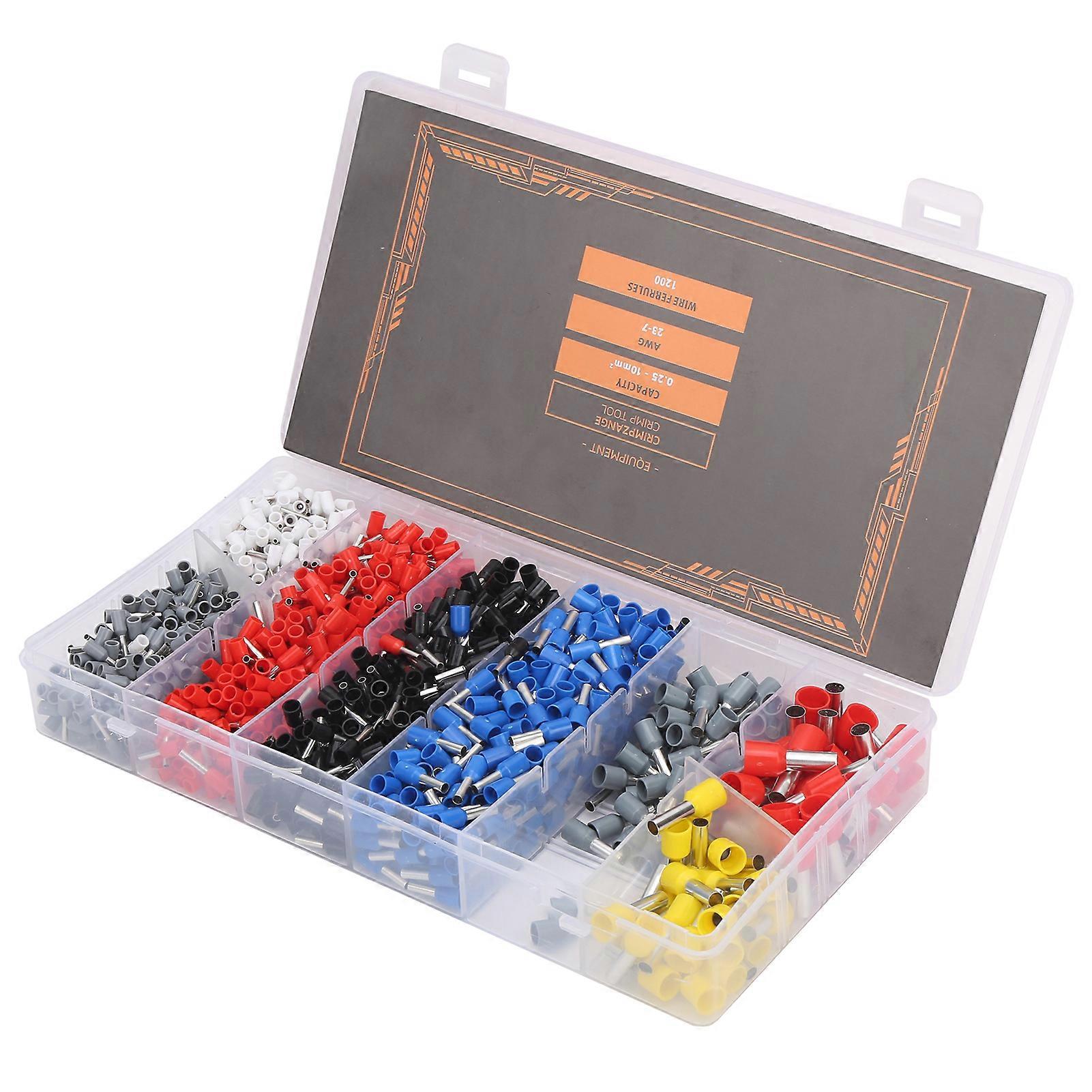 1200Pcs Wire Ferrules Crimping Cold Pressed Terminal Electrical Industrial Accessories