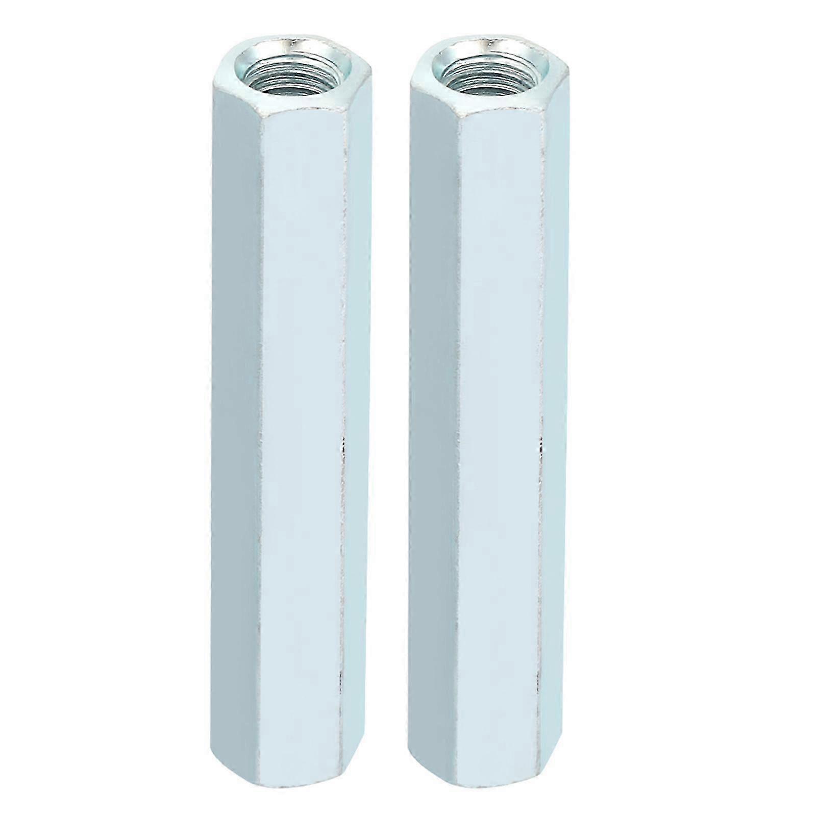 2Pcs M8 x 66mm Long Hex Coupling Nuts, Carbon Steel Hexagonal Sleeve Standoff for Threaded Rod Studding