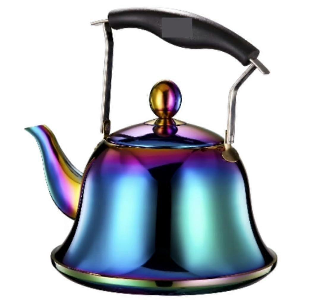 Whistling Stovetop Tea Kettle with AntiScald Handle for Induction and Gas Stove, 5L (Color B)