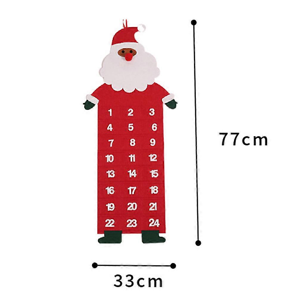 Large Felt Christmas Advent Calendar with Pockets Santa Reindeer or Snowman