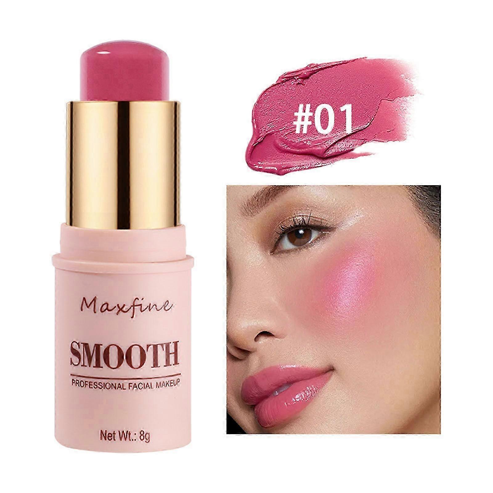 Maxfine Blush Stick Multi-purpose Blush Stick Colour Shaping And Versatile Residued Natural Blush 8g