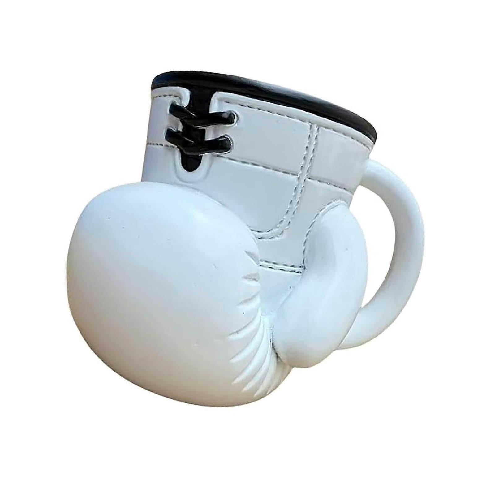 User Friendly Efficient Boxing Themed Nonrust Steel Travel Mugs With 3D Glove Design Perfect For Homes Or Gym Use  White