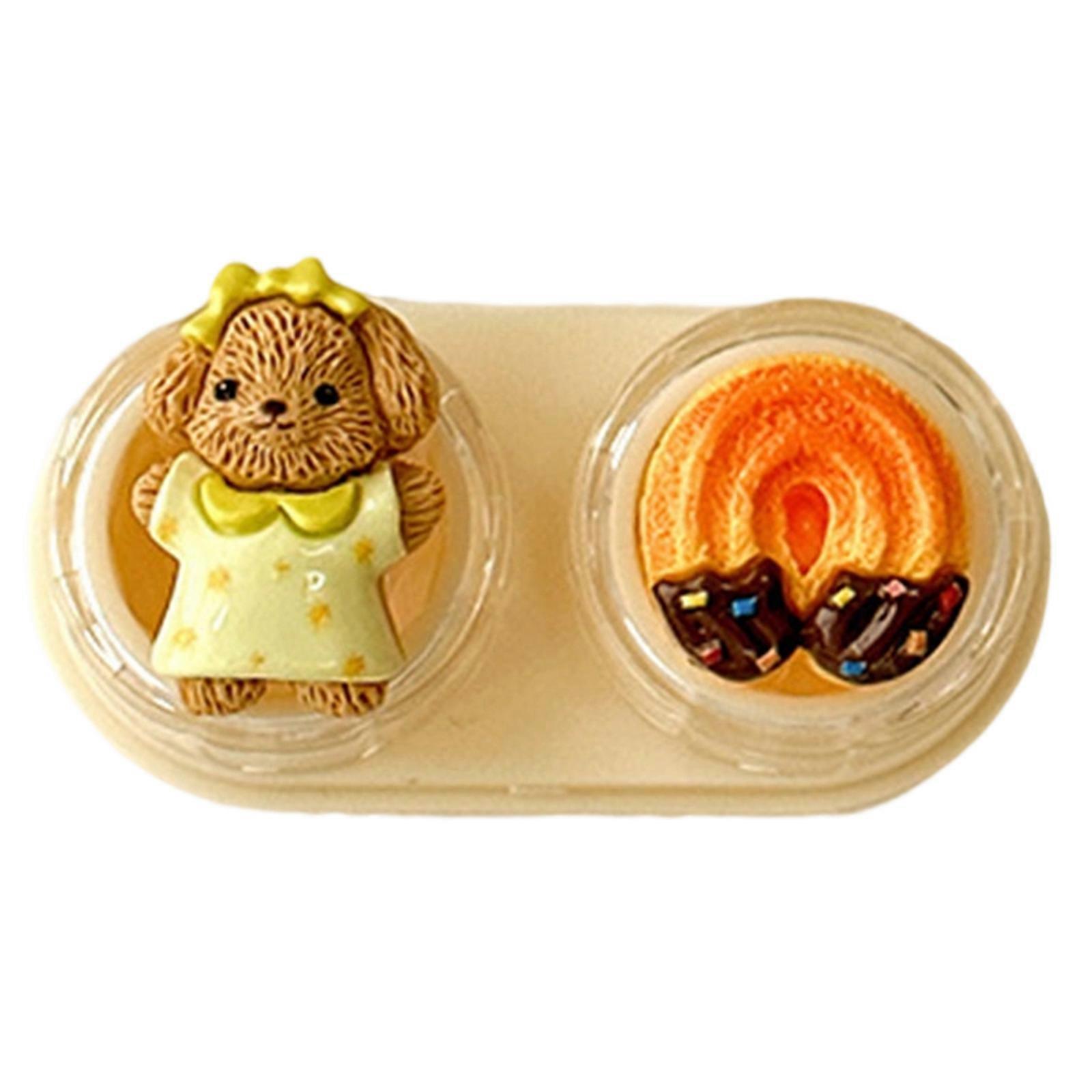 Space Saving Contact Lenses Case Drawer Opening Design with Applicator Tool Tweezers For Travel and Everyday Essential  Yellow