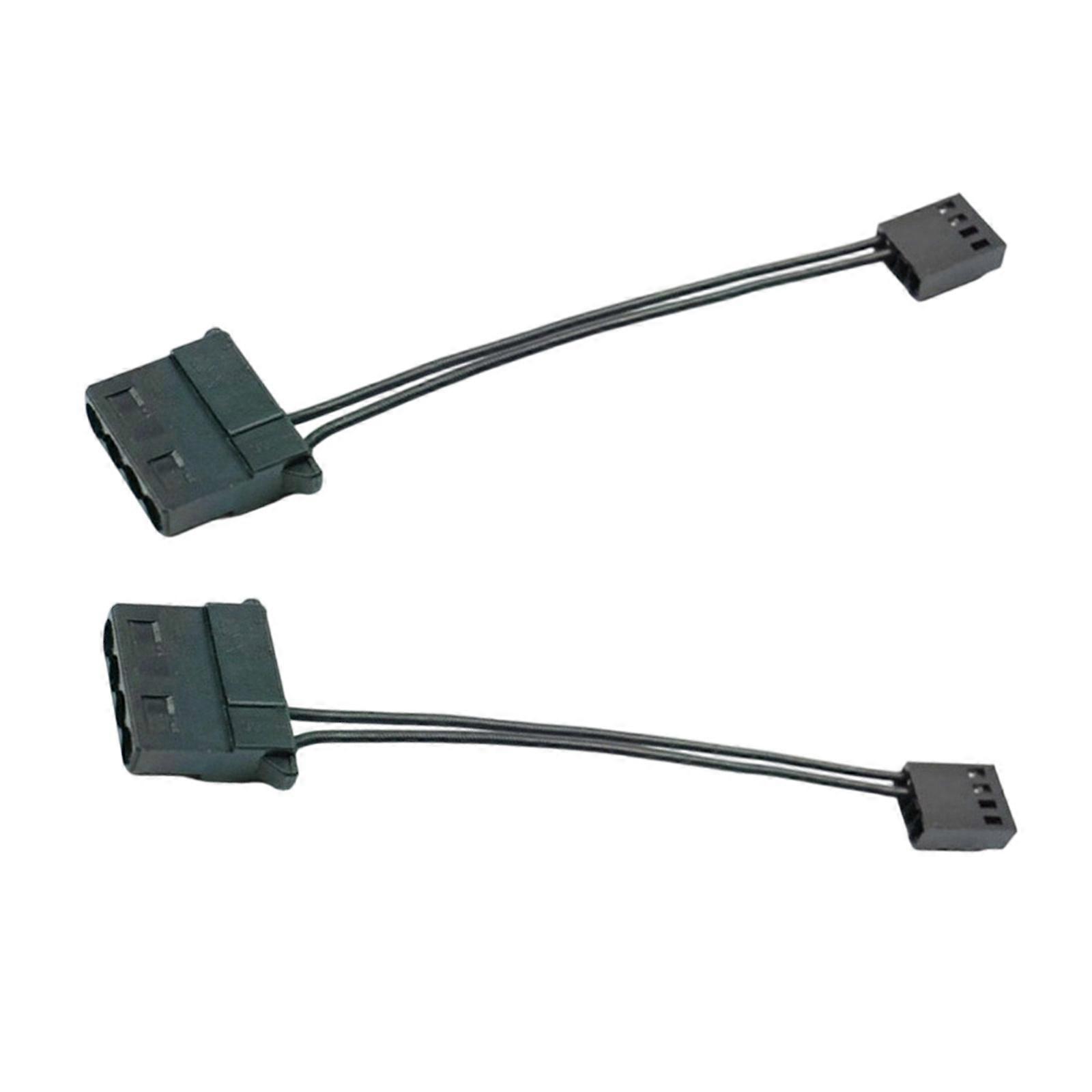 2/5PCS 4pin Fan Power Converter Cables 10cm Flexible Computer Cooling System Accessories Multicolor
