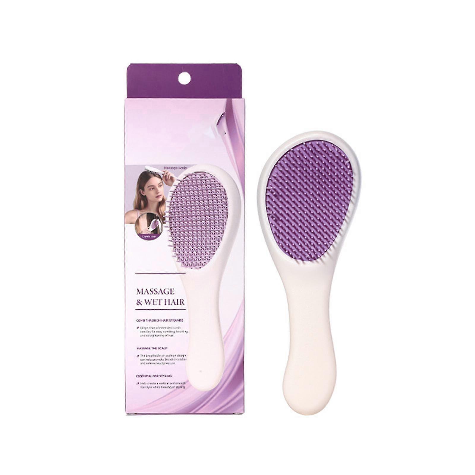 Professional Detangling Brush With Soft Bristles Scalp Care Design Hair Smoothing ABS Construction Styling Comb Multicolor
