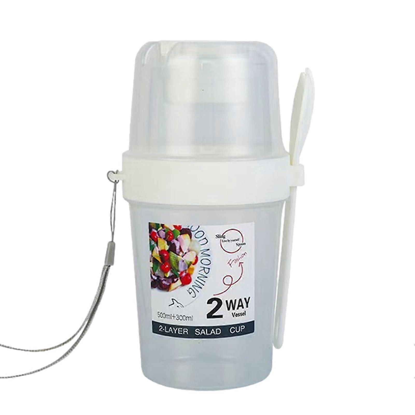 Portable Salad Cups - Leakproof Cereal Salad Container with Tight Sealing for Vegetables, Fruits, and Puddings