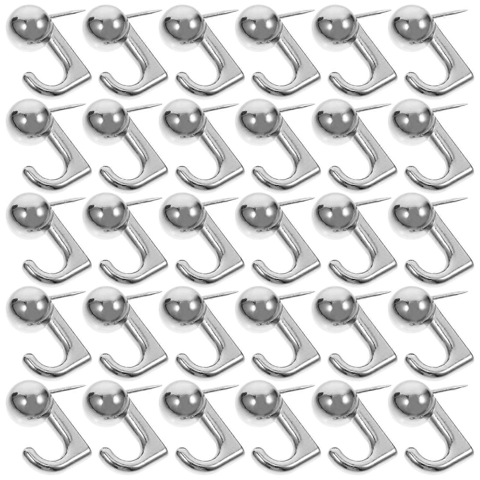 Silver Wall Hanging Hook Metal Picture Frame Hooks for Home 30Pcs