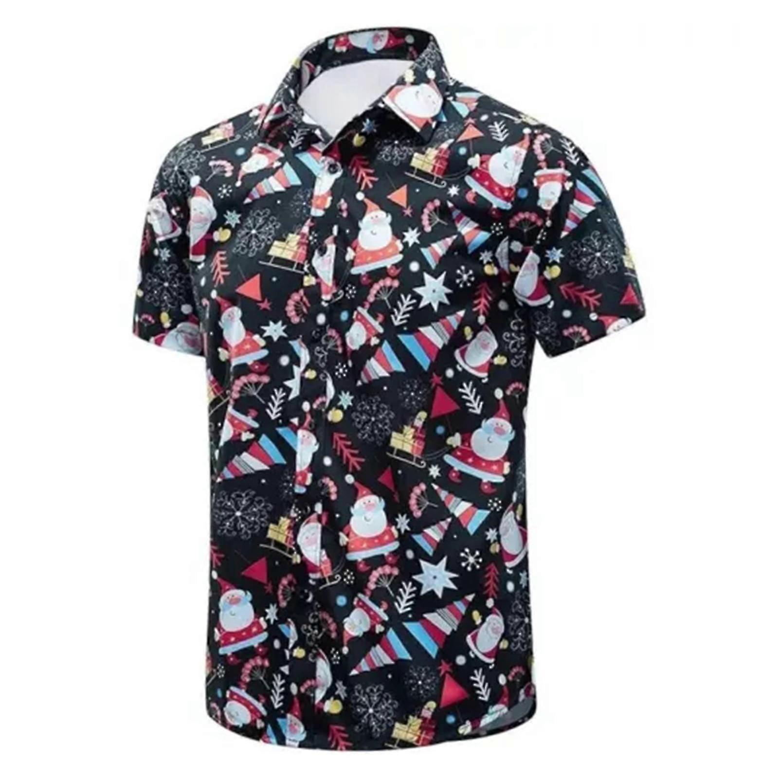 Herre Trykte Skjorter Jul Grafisk Print Casual T Skjorte For Menn