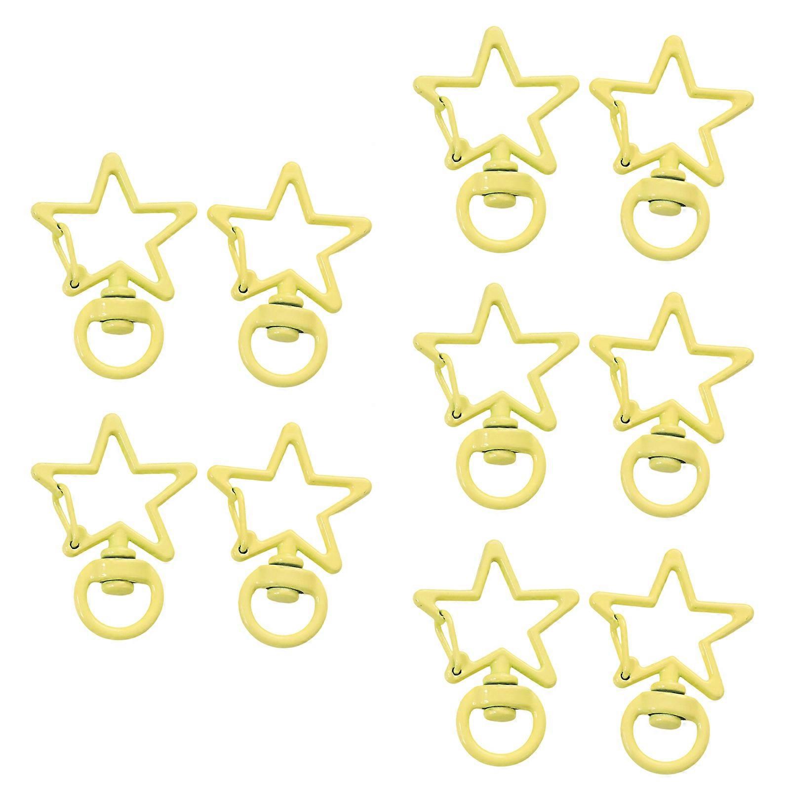 Assorted Strar Alloy Charm Crafting Essential Lightweight Lobster Clasp Star For Keychains And Accessories  Yellow