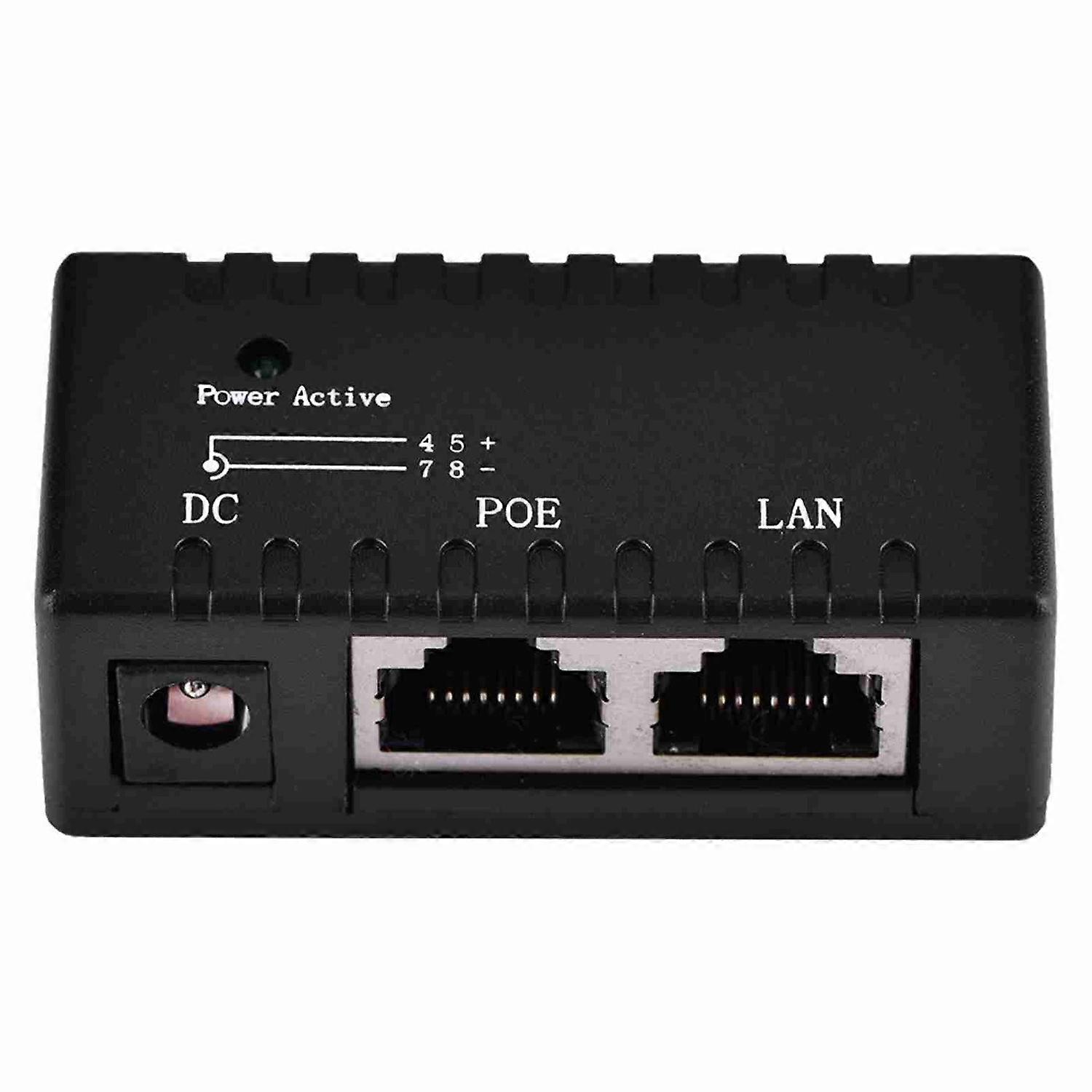 POE Splitter Power Over Ethernet Injector Adapter For LAN Network Black