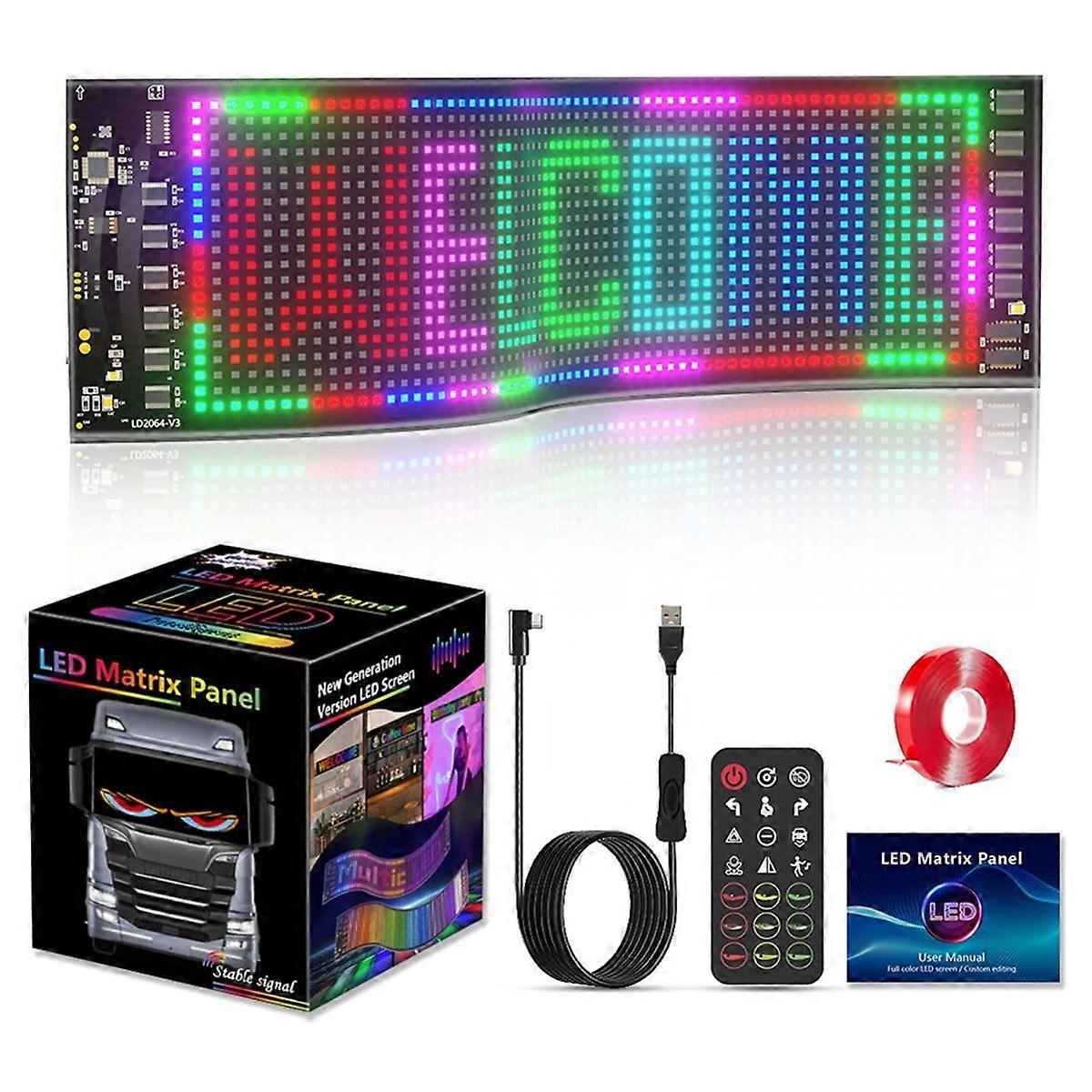 Scrolling LED Signs, 23.4 X 4.7 Inch Flexible Custom USB 5V Bluetooth APP Control Programmable LED