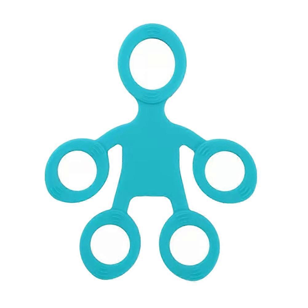 Finger Ring Exerciser Fitness Stretcher Rehabilitation Exercise Compression and Decompression Training Device-Blue