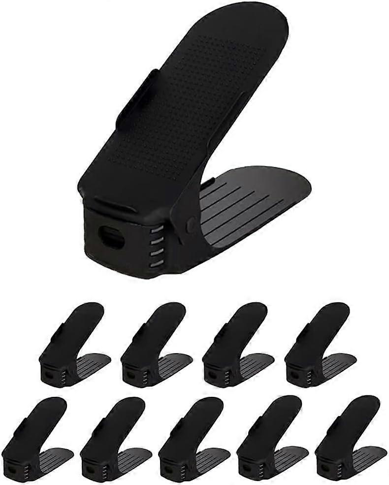 Shoe Slots Organizer 10 Pack Adjustable Double Layer Shoe Rack Space Saving Closet Storage Holder
