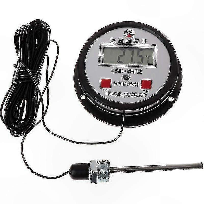Industrial Digital Thermometer with 10m Stainless Probe for High Temperature Applications