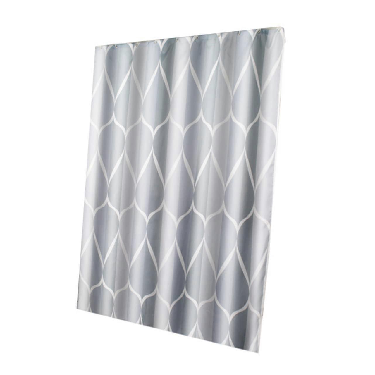 Shower Curtain Set Wave Pattern Waterproof Polyester Bath Drapes for Bathroom Clean and Dry