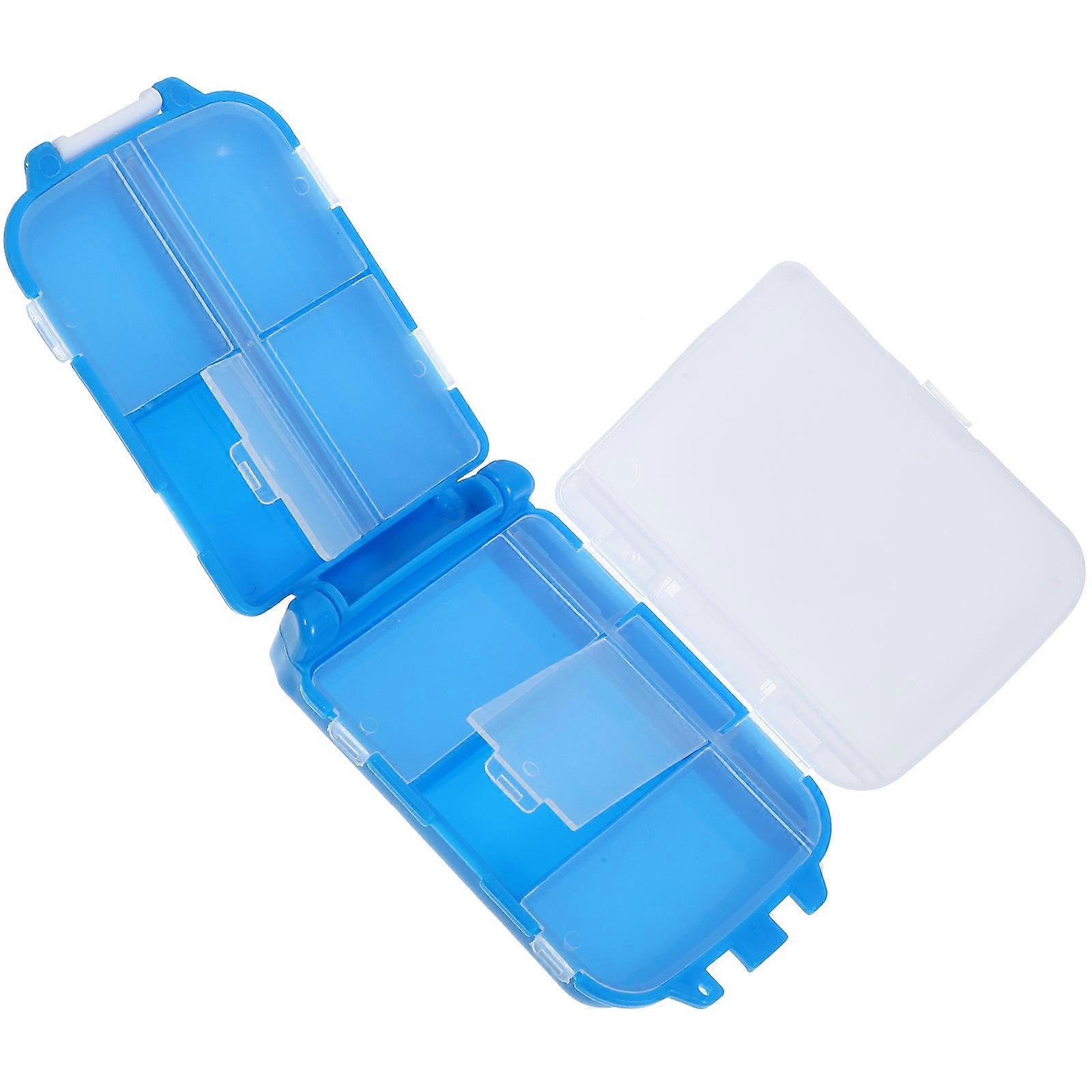 Blue Portable Medicine Organizer with MultiGrid Design for Kitchen Use Compact PP Material