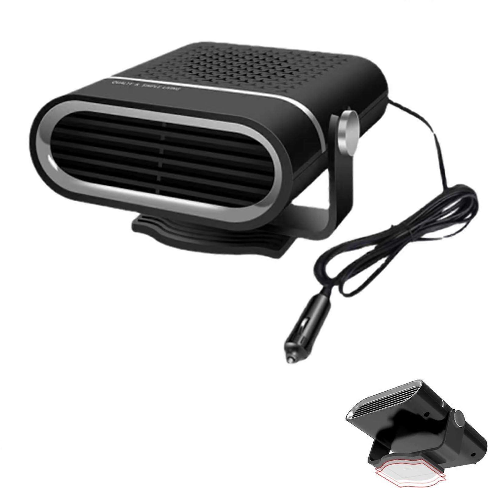 12V Portable Car Heater and Fan, 2in1 Heating Cooling, Quick Defrost, 360° Rotation for All Seasons