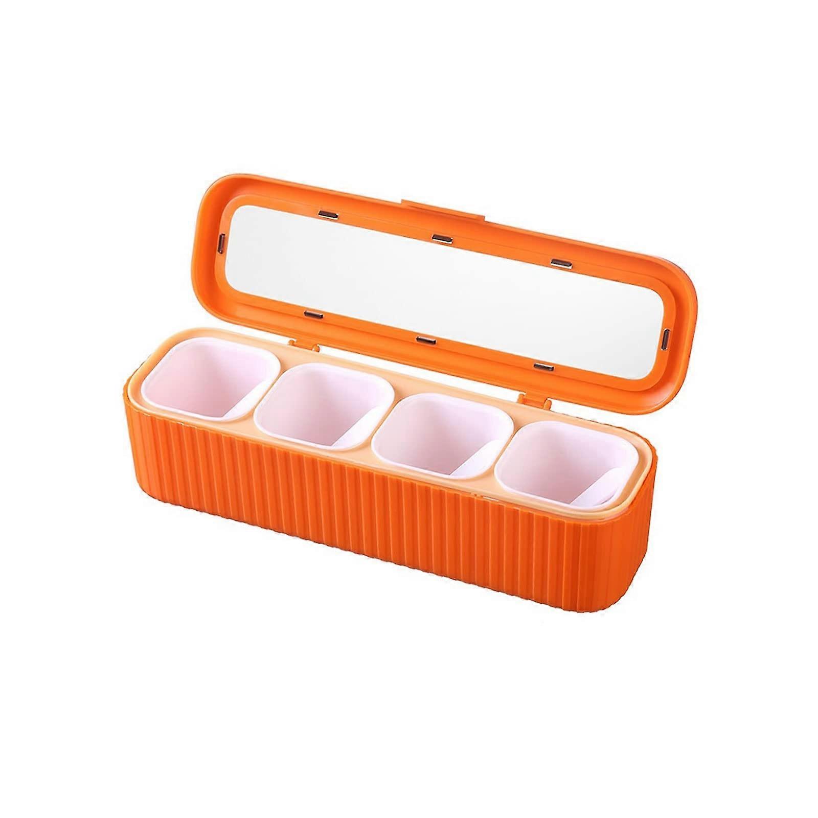 Spice Rack Set with Transparent Containers, Large Capacity Dustproof Kitchen Storage Organizer