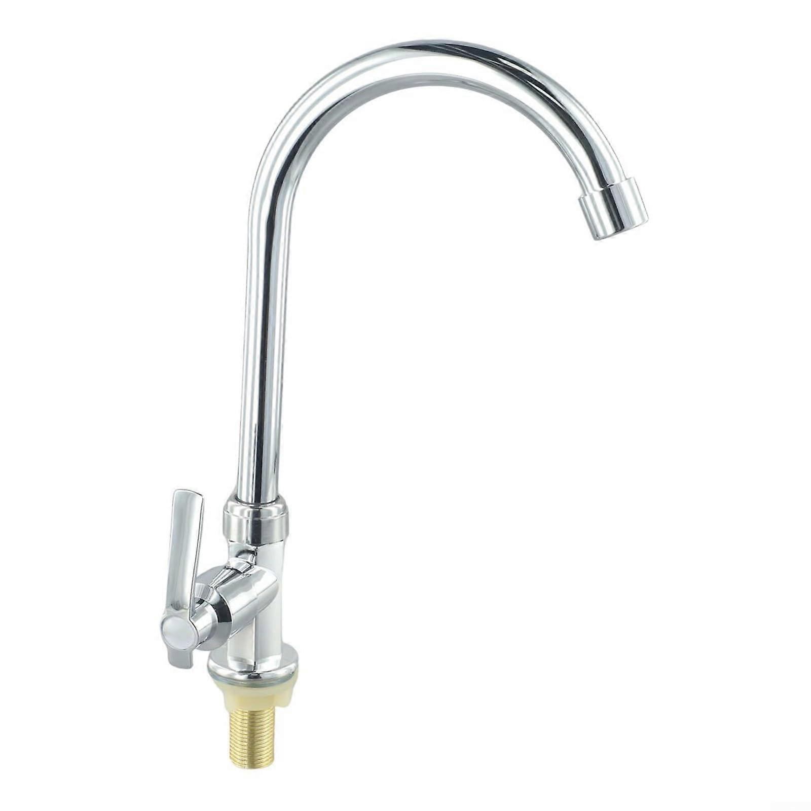 Modern Kitchen Sink Faucet with Chrome Plating Cold Water Tap for Countertop Basin