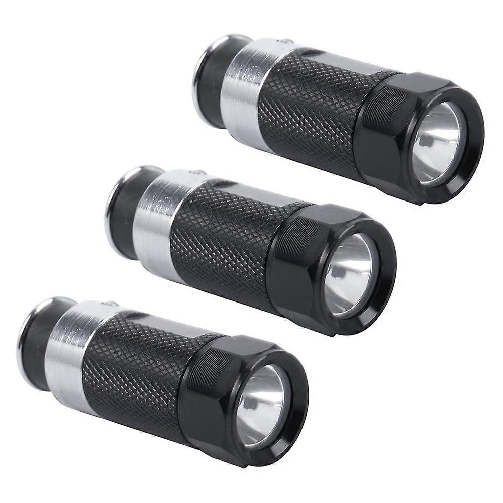 3Pcs Mini LED Flashlights Car Cigarette Lighter LED Rechargeable Flashlight