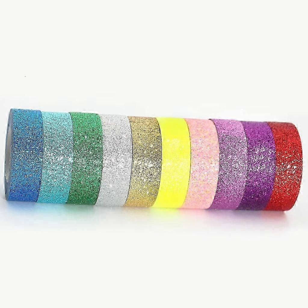 10Rolls 15mm*1.5m Glitter Washi Tape Crafting