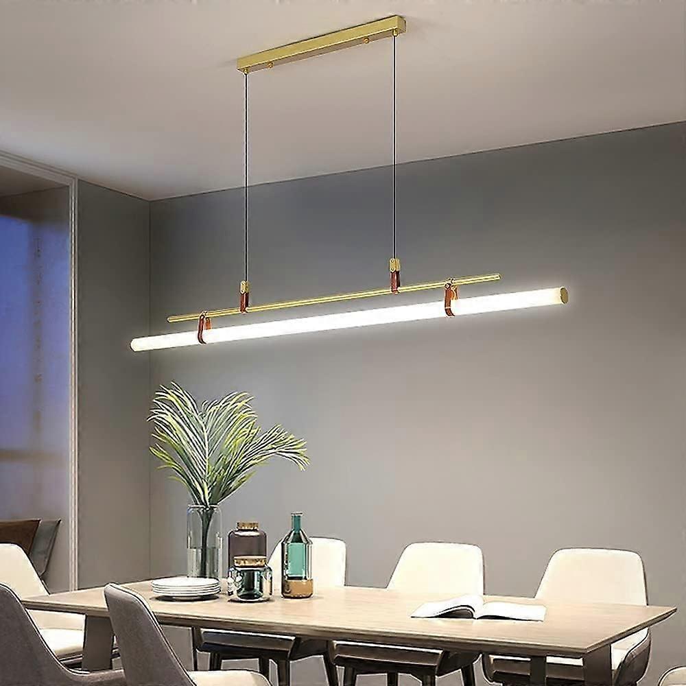 LED Linear Pendant Light 46W Adjustable Height with 3 Color Modes for Modern Kitchen Island