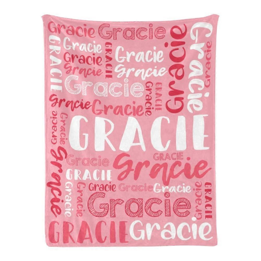 Name Blanket Soft Flannel Custom Printed Throw for Adults and Kids Valentine's Day Gift