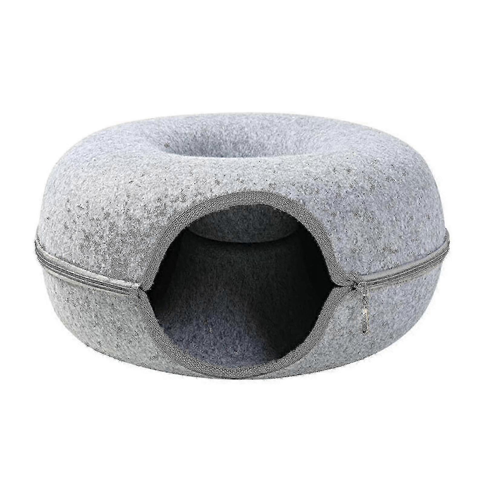 cat tunnel toy with felt cave