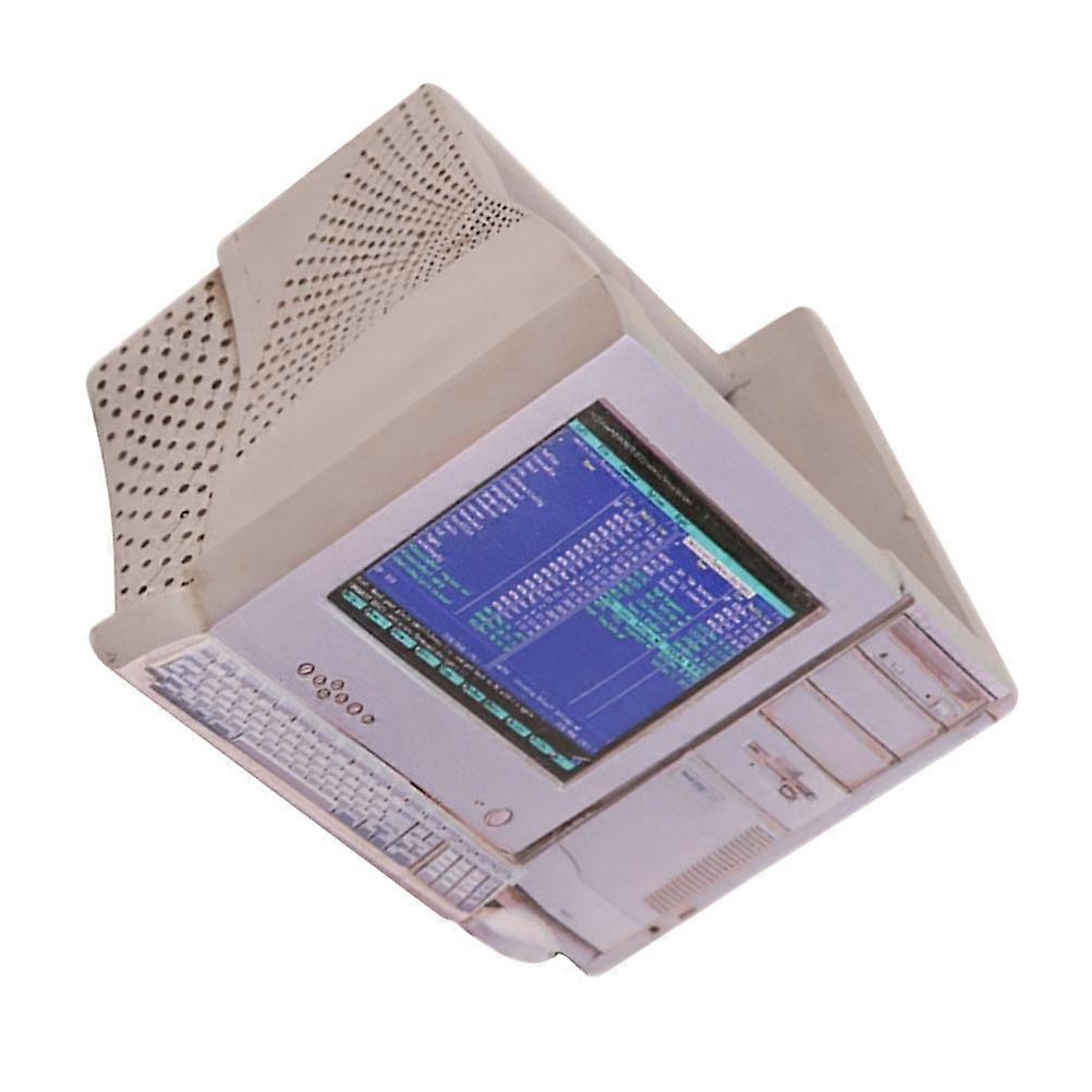 1Pc Retro Computer Design Flowerpot Creative Bonsai Planter for Home Light Grey