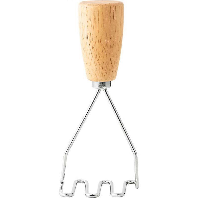 Creative stand-up wooden handle stainless steel potato mash maker, Japanese style manual potato mash maker, baby food mash maker