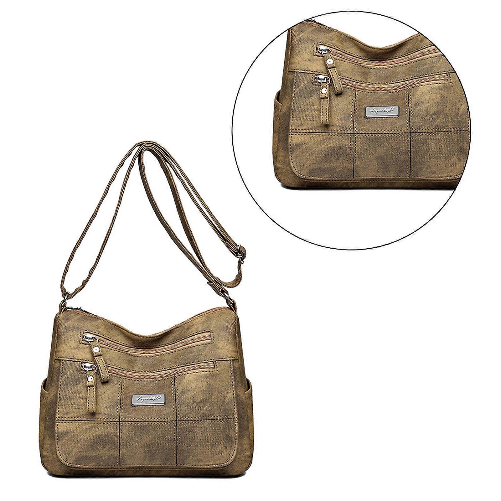 Practical and Versatile Crossbody Bag in Soft PU Leather with Multiple Pockets Suitable for Various Occasions  Yellow